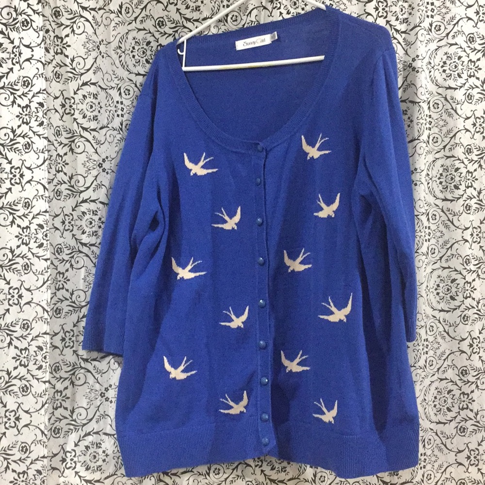 Swallow patterned cardigan
